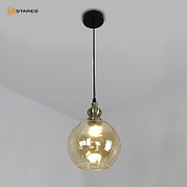 Светильник ZAR one R 1xE27-200x1050-BLACK/GOLD/CLEAR-220-IP20