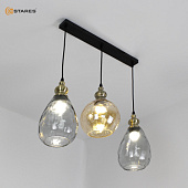 Светильник ZAR line 1R20V 3xE27-640x1100-BLACK/GOLD/CLEAR-220-IP20