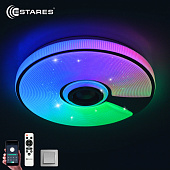 Управляемая светодиодная музыкальная люстра SONG RGB 60W R-APP-380x70-WHITE/CHROME/SHINY-220-IP20