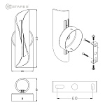 Управляемый светодиодный светильник-бра LUMIERA 10W I-ON OFF-215x90x80-CHROME CLEAR-220-IP20