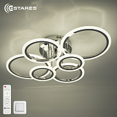 Управляемая светодиодная люстра EUROPA 80W 6R-IRC-675x480x175-CHROME/WHITE-220-IP20																	